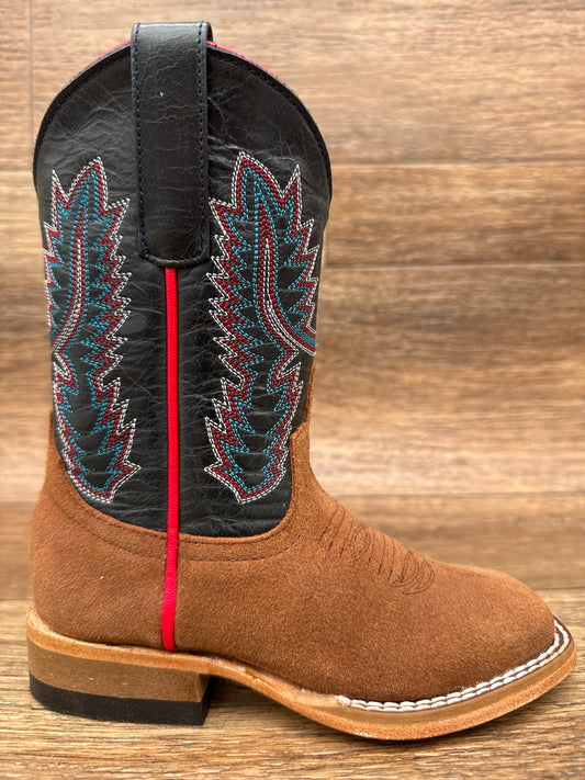 HPK8079 Kid's Old Suede Vamp Square Toe Western Boots by Horse Power