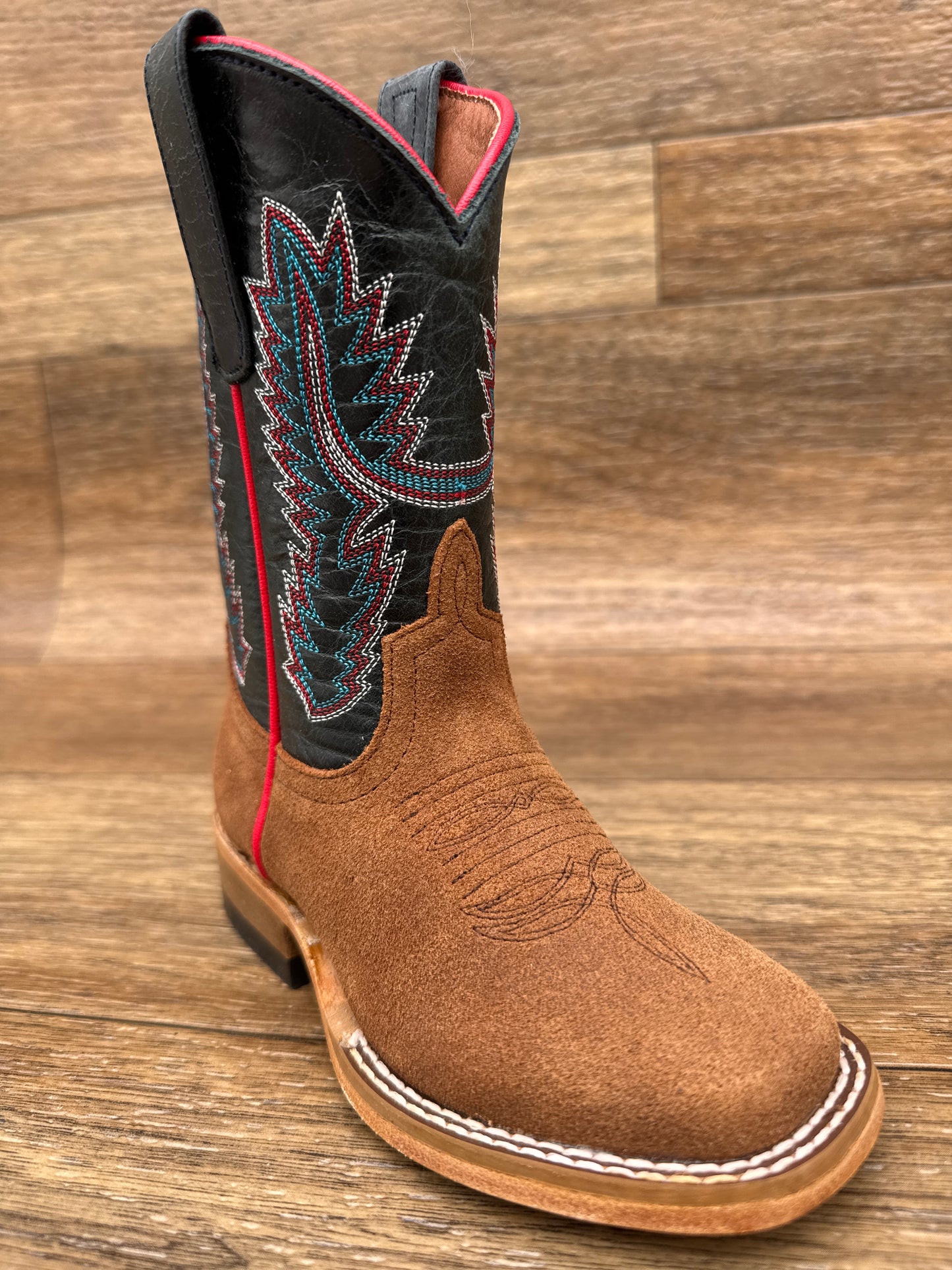 HPK8079 Kid's Old Suede Vamp Square Toe Western Boots by Horse Power