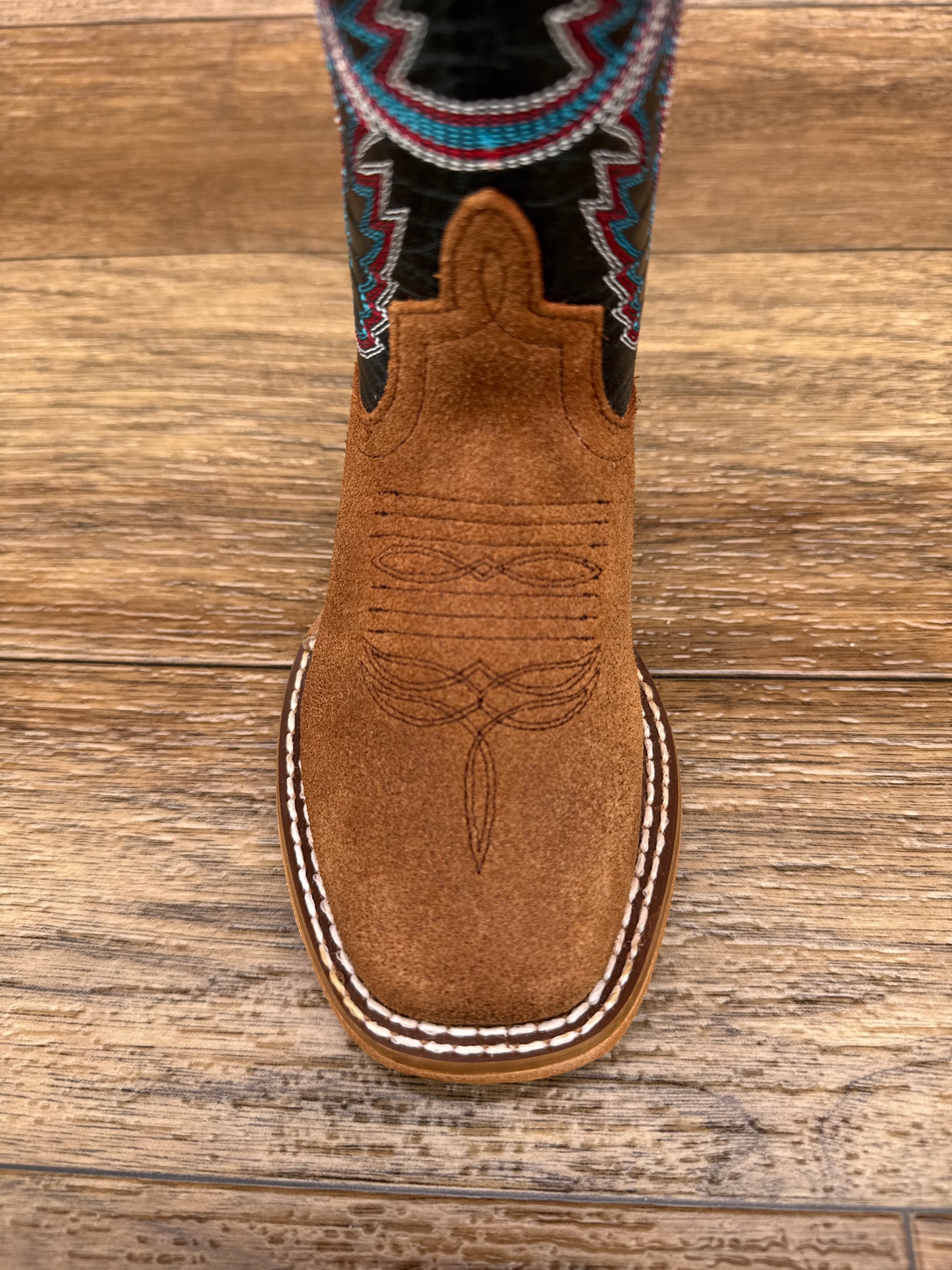 HPK8079 Kid's Old Suede Vamp Square Toe Western Boots by Horse Power