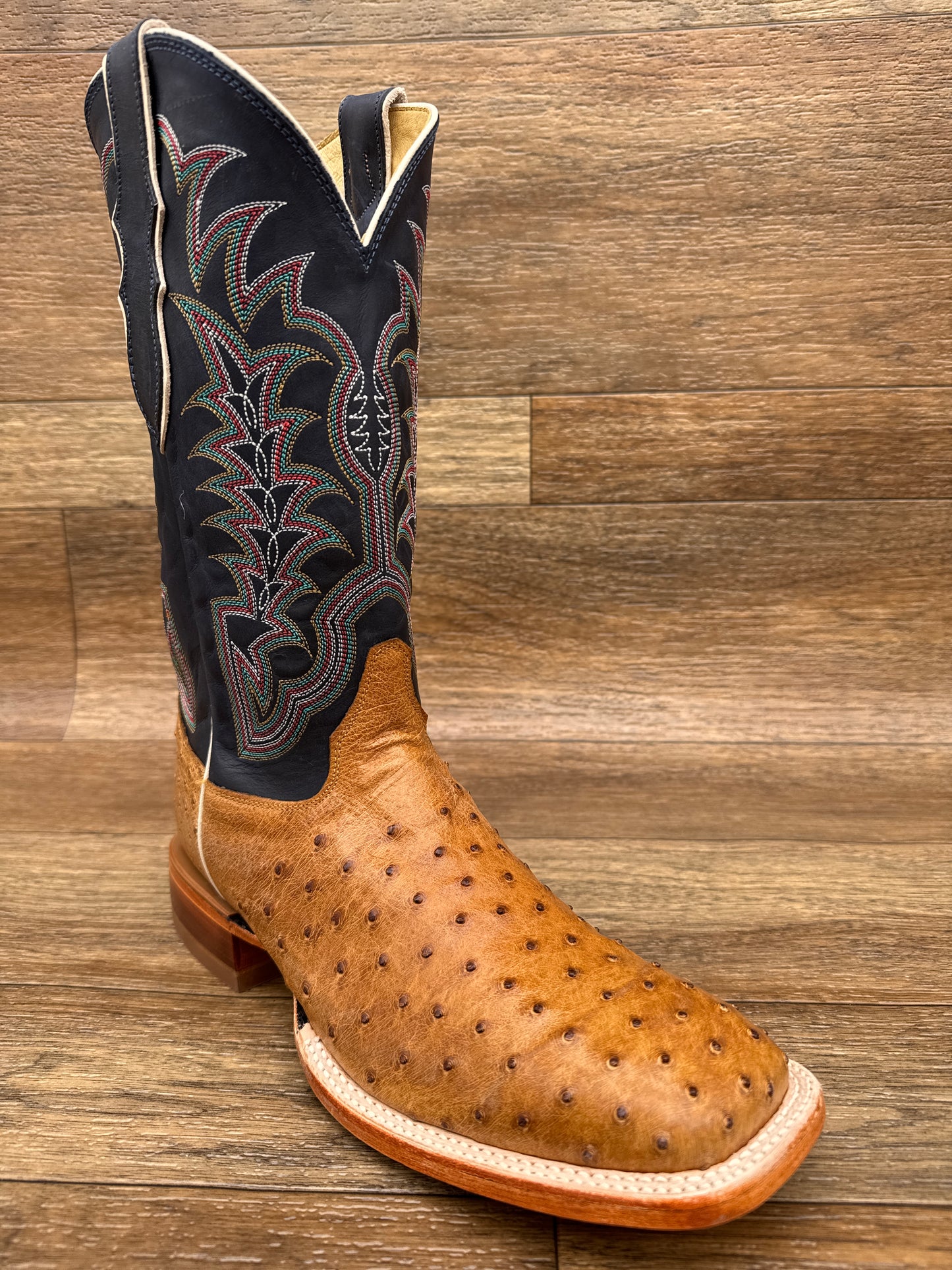 JE8170 Men's Chisolm Antique Saddle Full Quill Ostrich Boots by Justin (11D only)