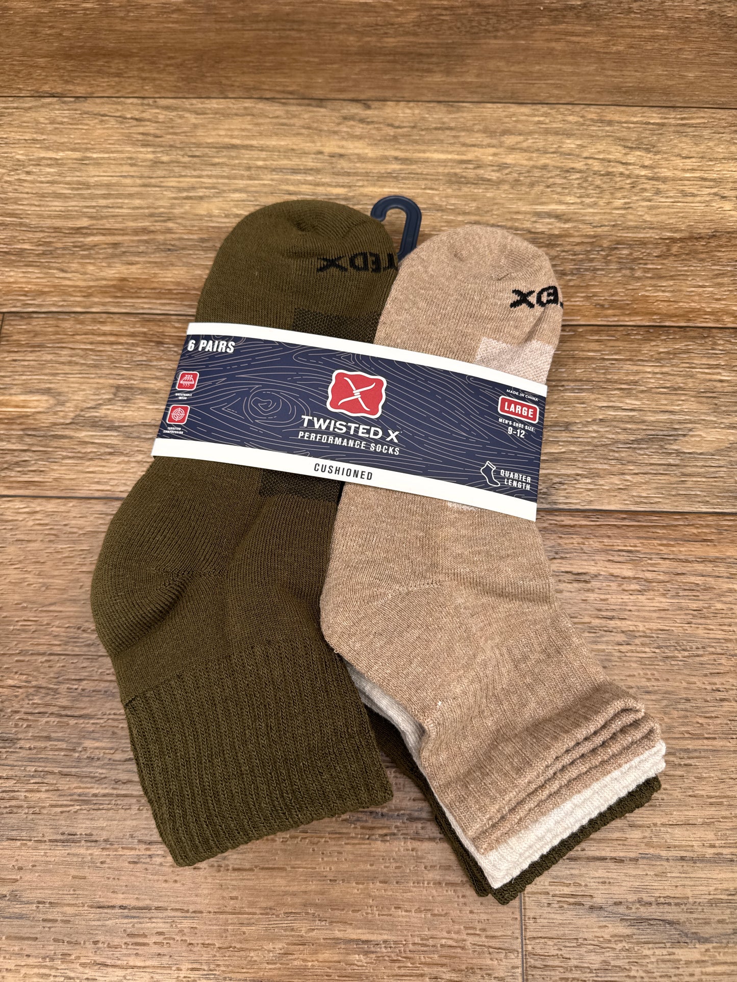 TXMS538760C-MCGN Basic Quarter Sock by Twisted X