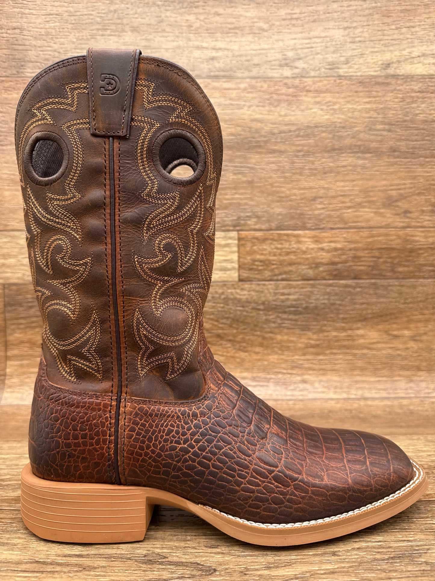 DDB0530 Men's Square Toe Cowhide Croc Print Western Boots by Durango