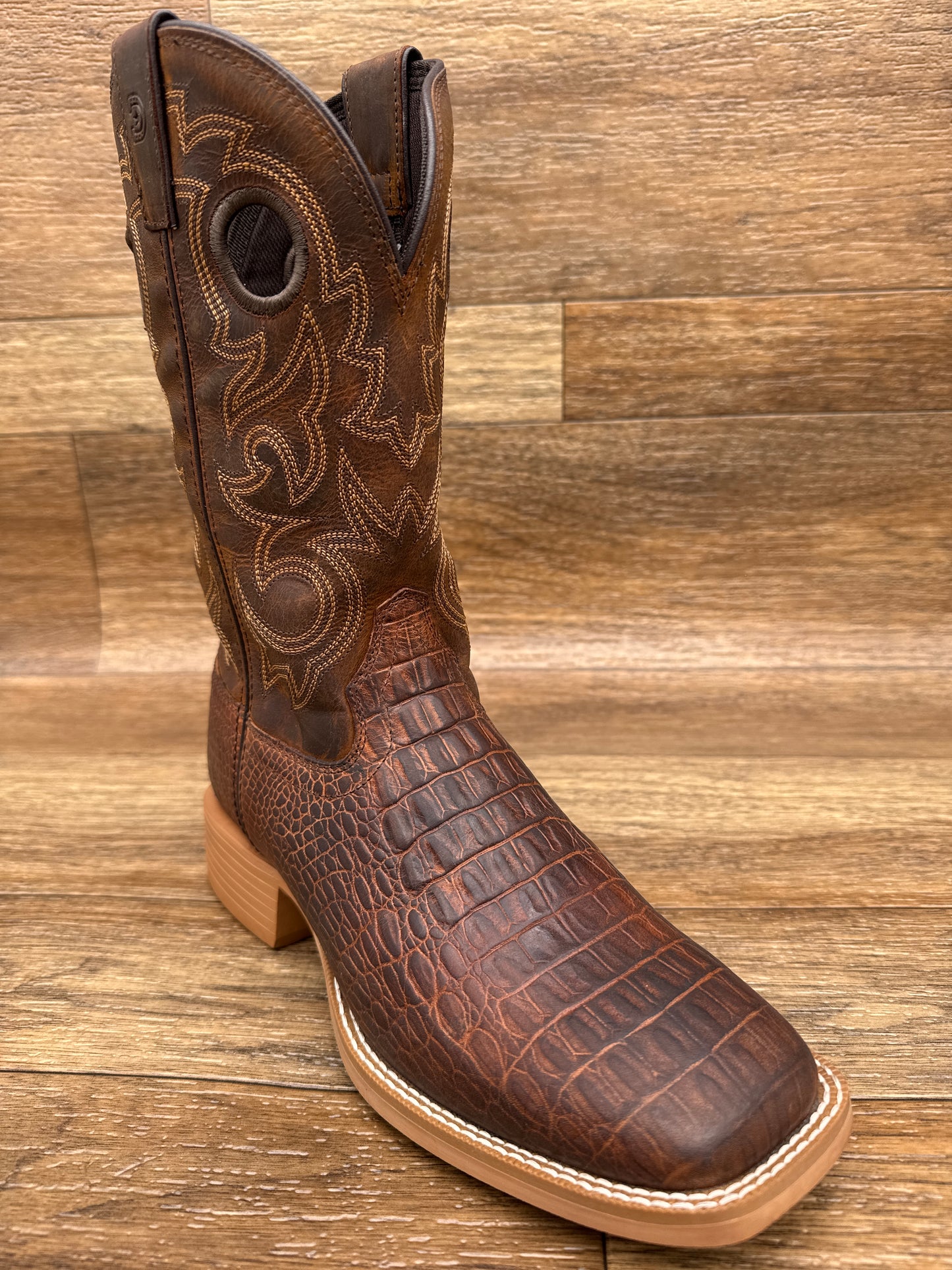 DDB0530 Men's Square Toe Cowhide Croc Print Western Boots by Durango
