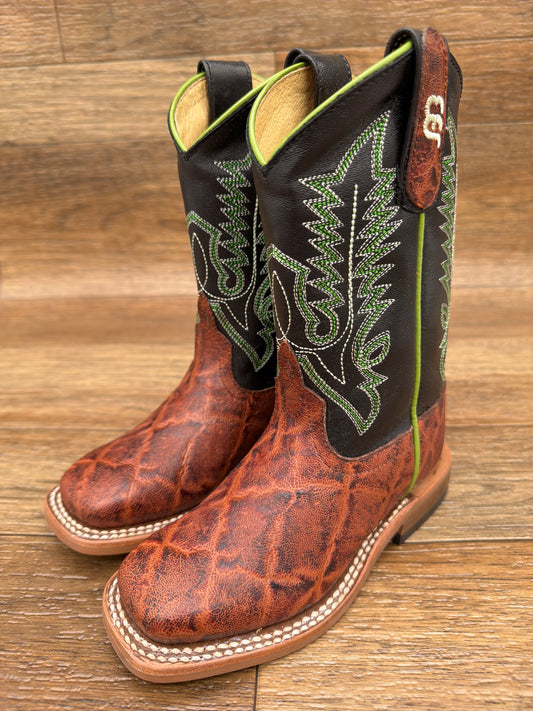 ABK3013 Kid's Vintage Bark Elephant Print Western Boots by Anderson Bean