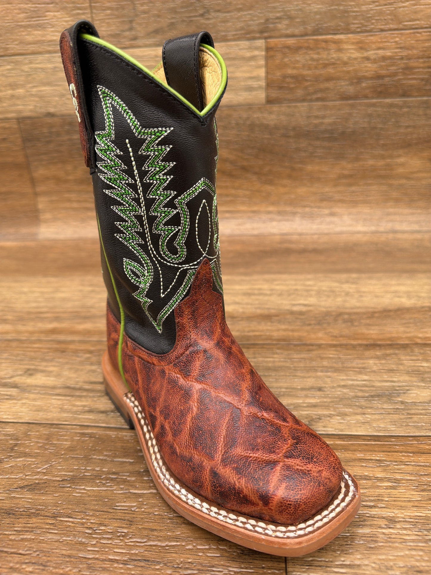 ABK3013 Kid's Vintage Bark Elephant Print Western Boots by Anderson Bean