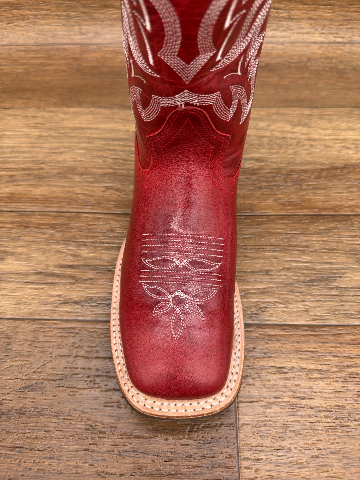 18176 Women's Red and White Square Toe Western Boots by Old West
