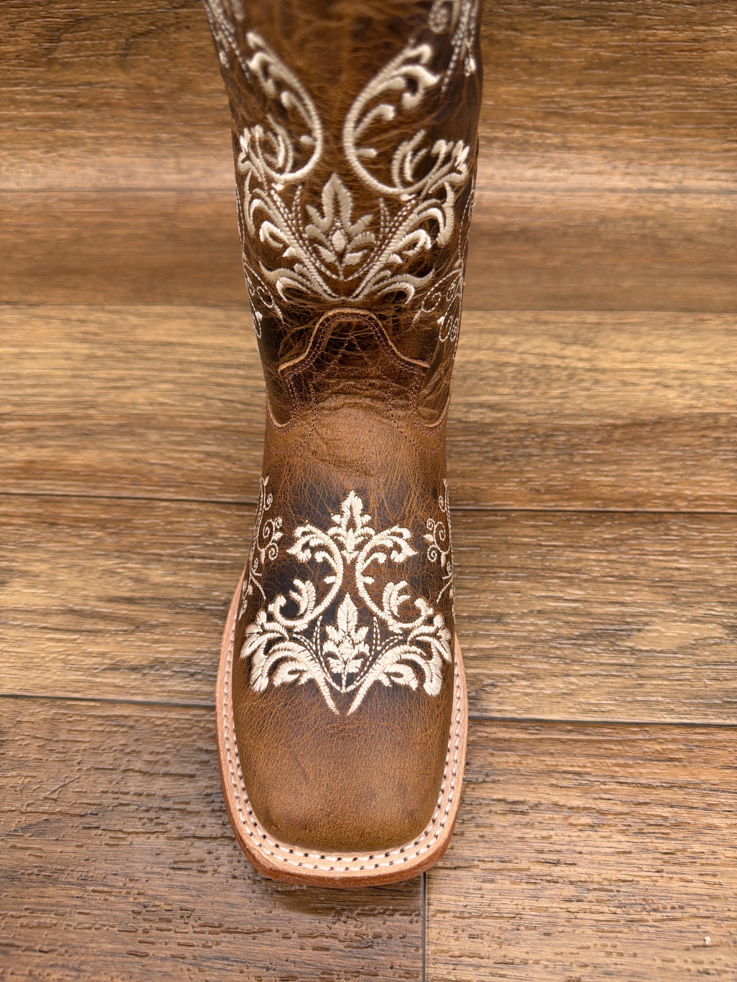 18177 Ladies Square Toe Western Boots with Floral Embroidery by Old West
