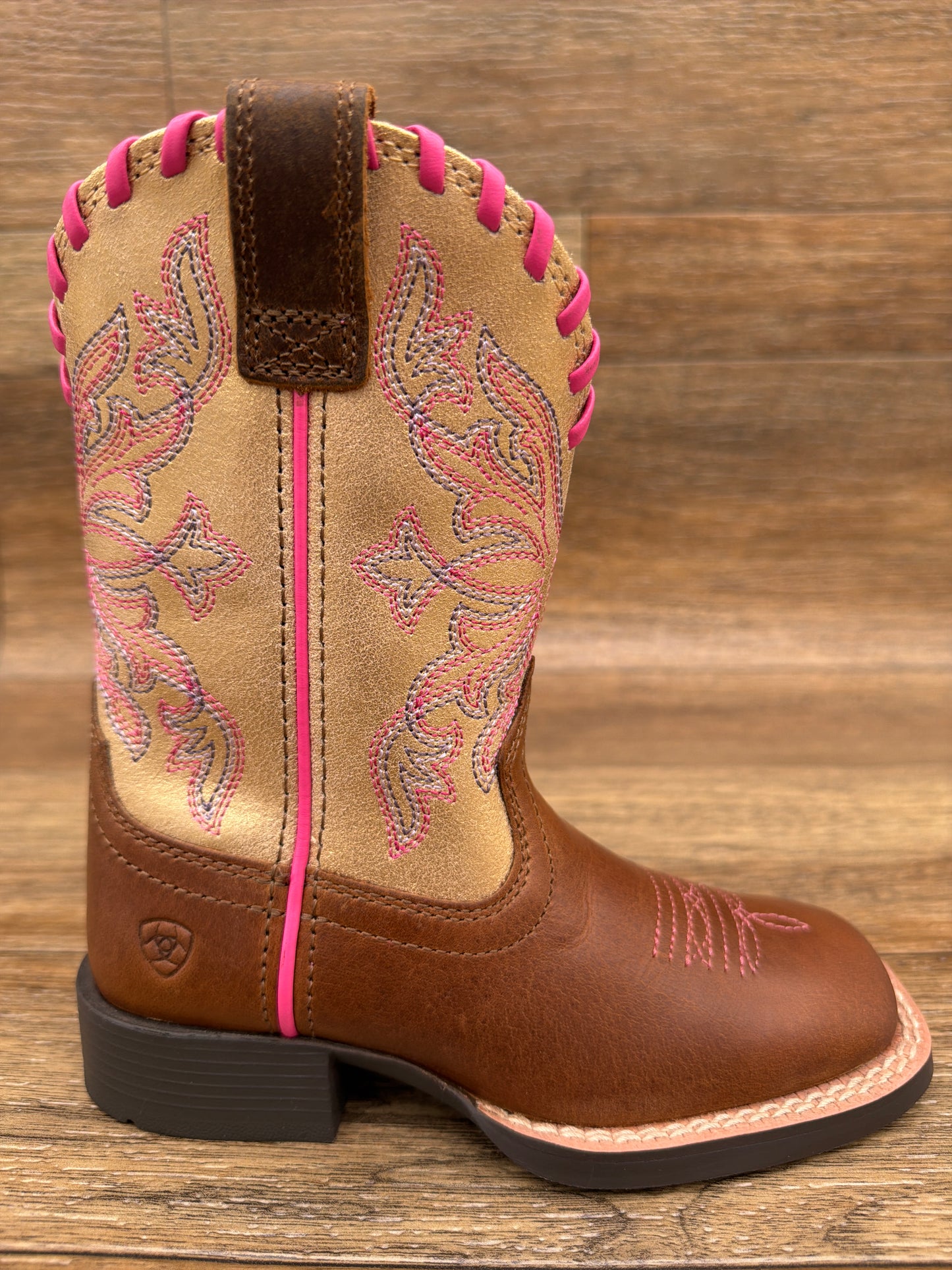 10080276 Kid's Sundown Wide Square Toe Western Boots by Ariat