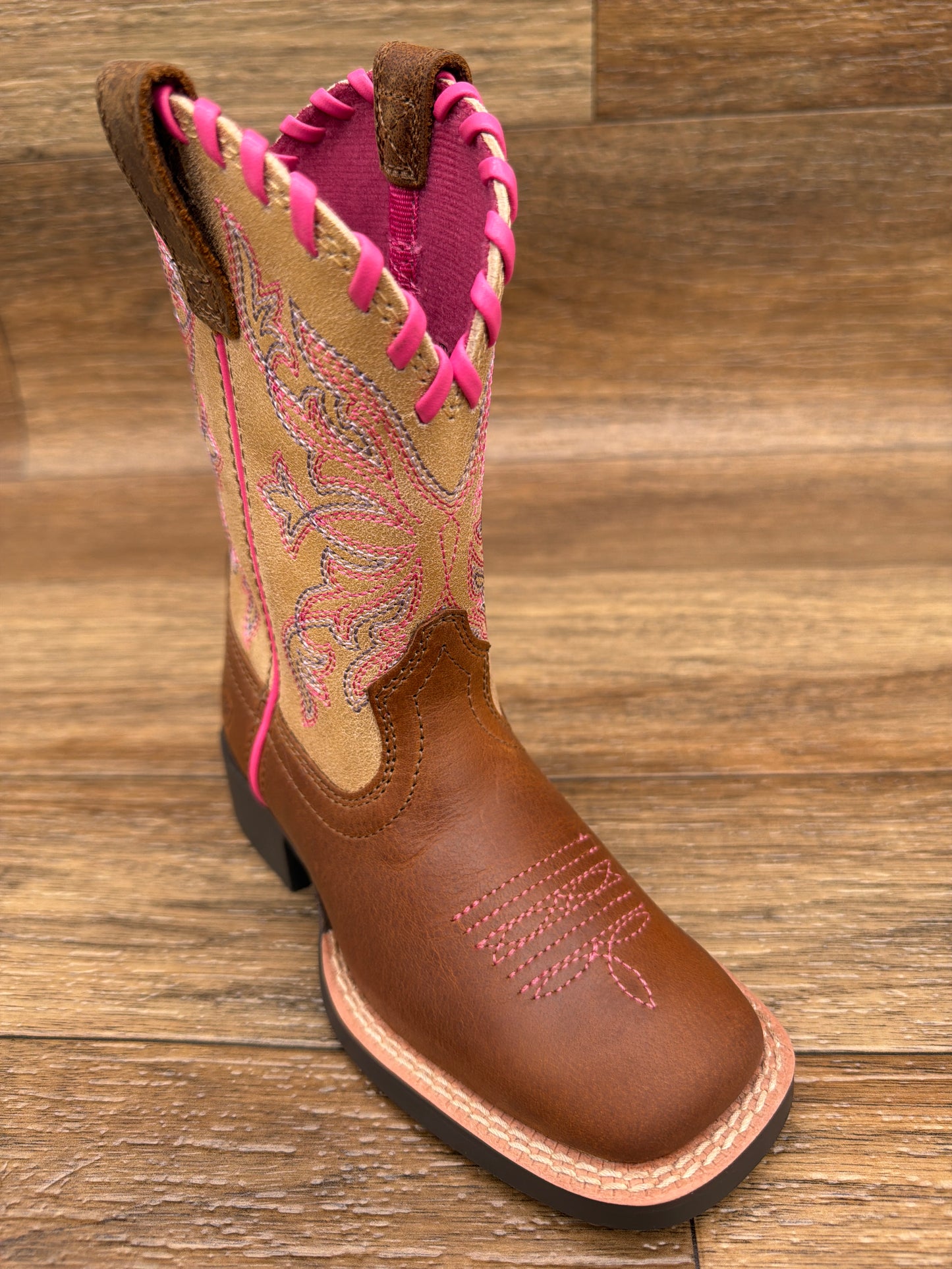 10080276 Kid's Sundown Wide Square Toe Western Boots by Ariat