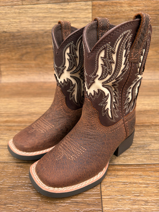 10080273 Kid's Driftwood Wide Square Toe Western Boots by Ariat