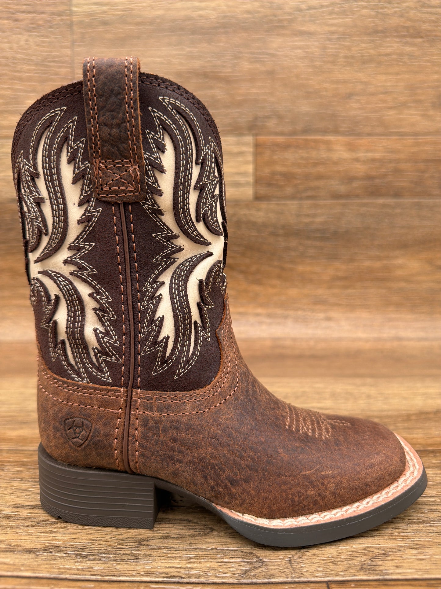 10080273 Kid's Driftwood Wide Square Toe Western Boots by Ariat