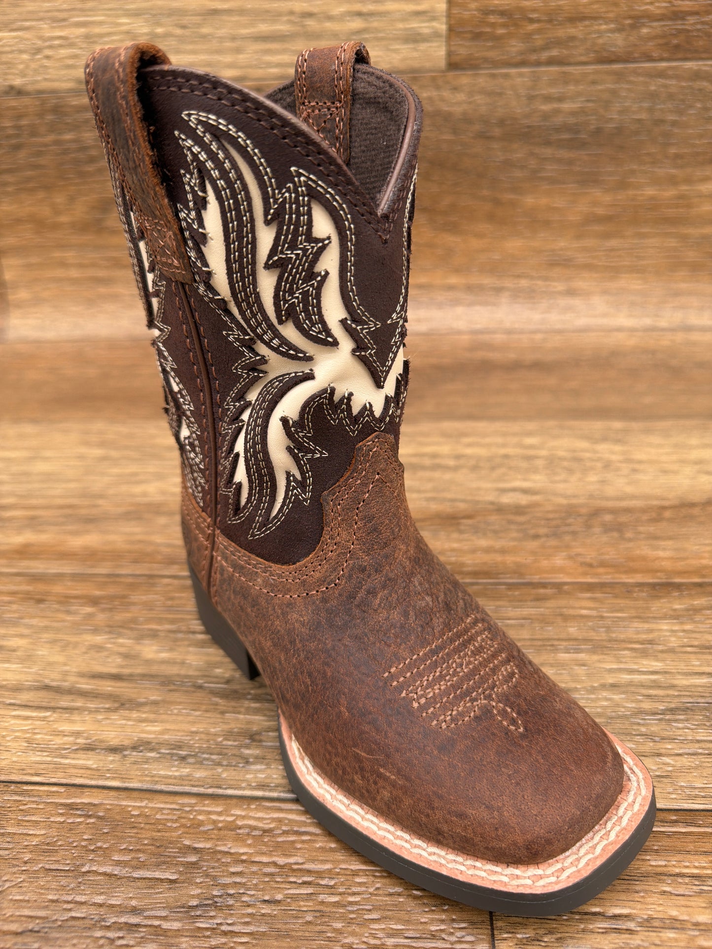 10080273 Kid's Driftwood Wide Square Toe Western Boots by Ariat