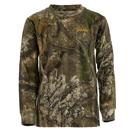 Toddler Hunt Camp Long Sleeve Tee in Realtree Camo by Gamehide