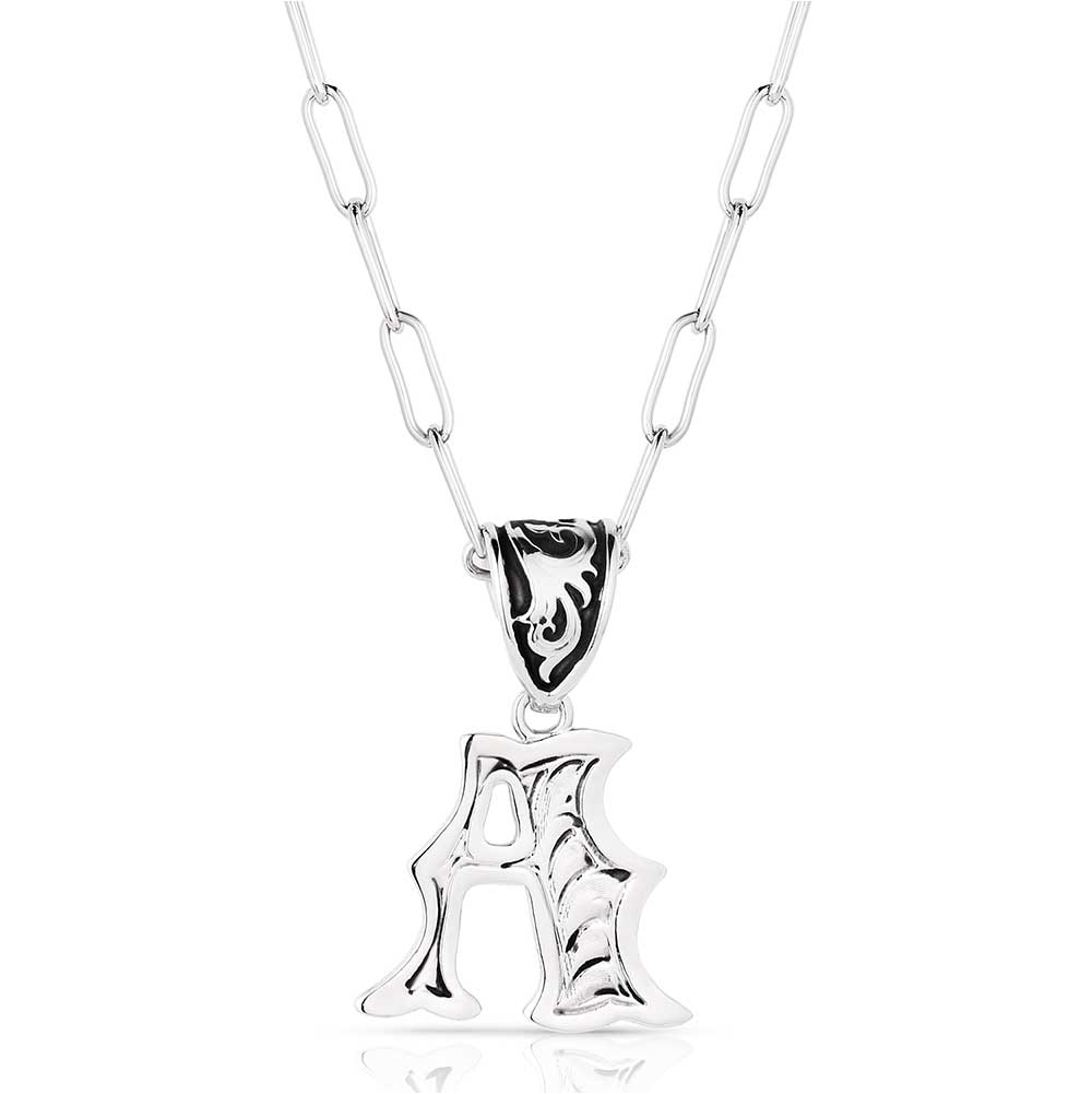 NC6096-A Western Initial Necklace - Style A by Montana Silversmiths