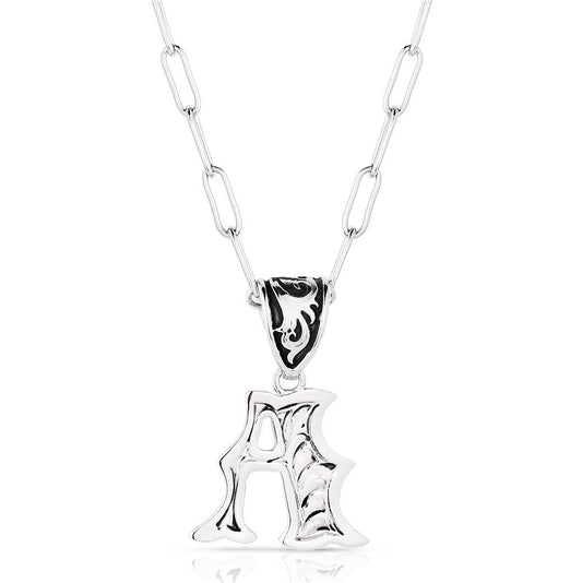 NC6096-A Western Initial Necklace - Style A by Montana Silversmiths