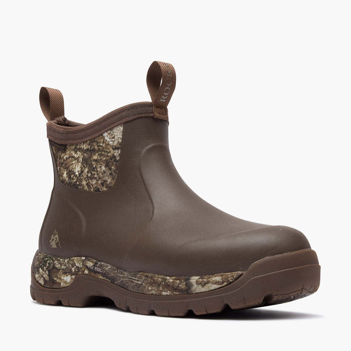 Rocky RKS0739 Big Cypress 6 inch rubber camo outdoor boot angled view