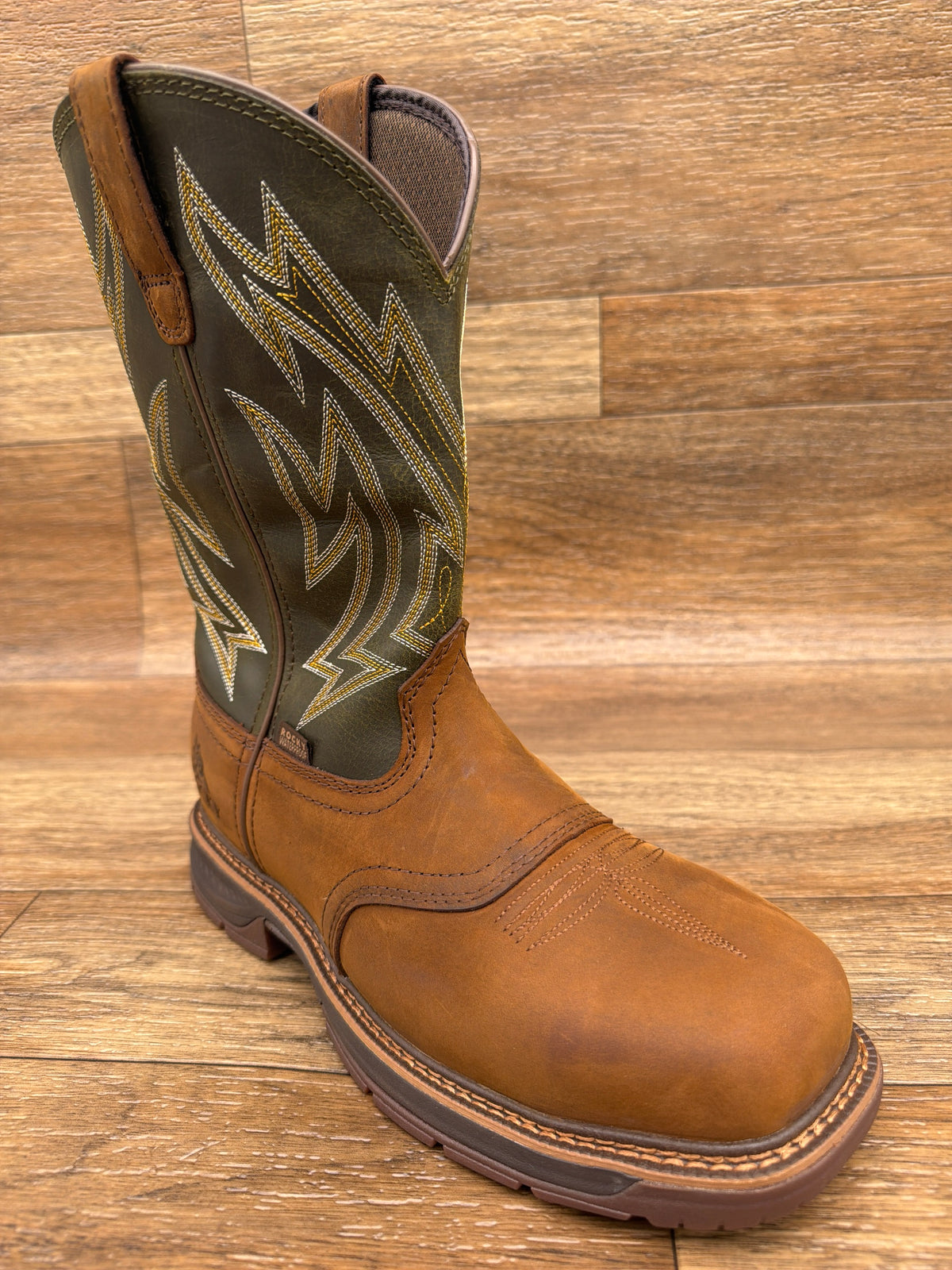 Rocky RKW0481 Ride LTE 11 inch carbon toe waterproof western work boot, angled view