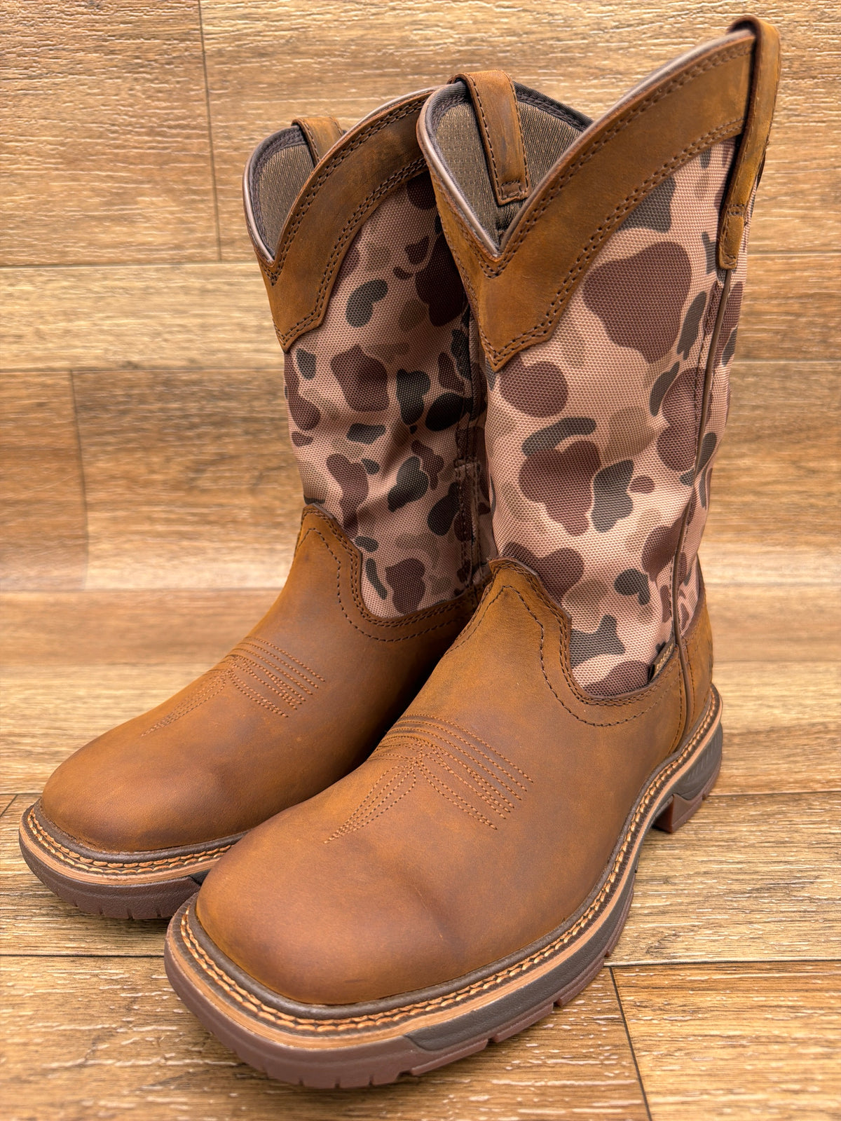 Rocky RKW0486 Ride LTE 11 inch waterproof duck camo western boot, pair front view