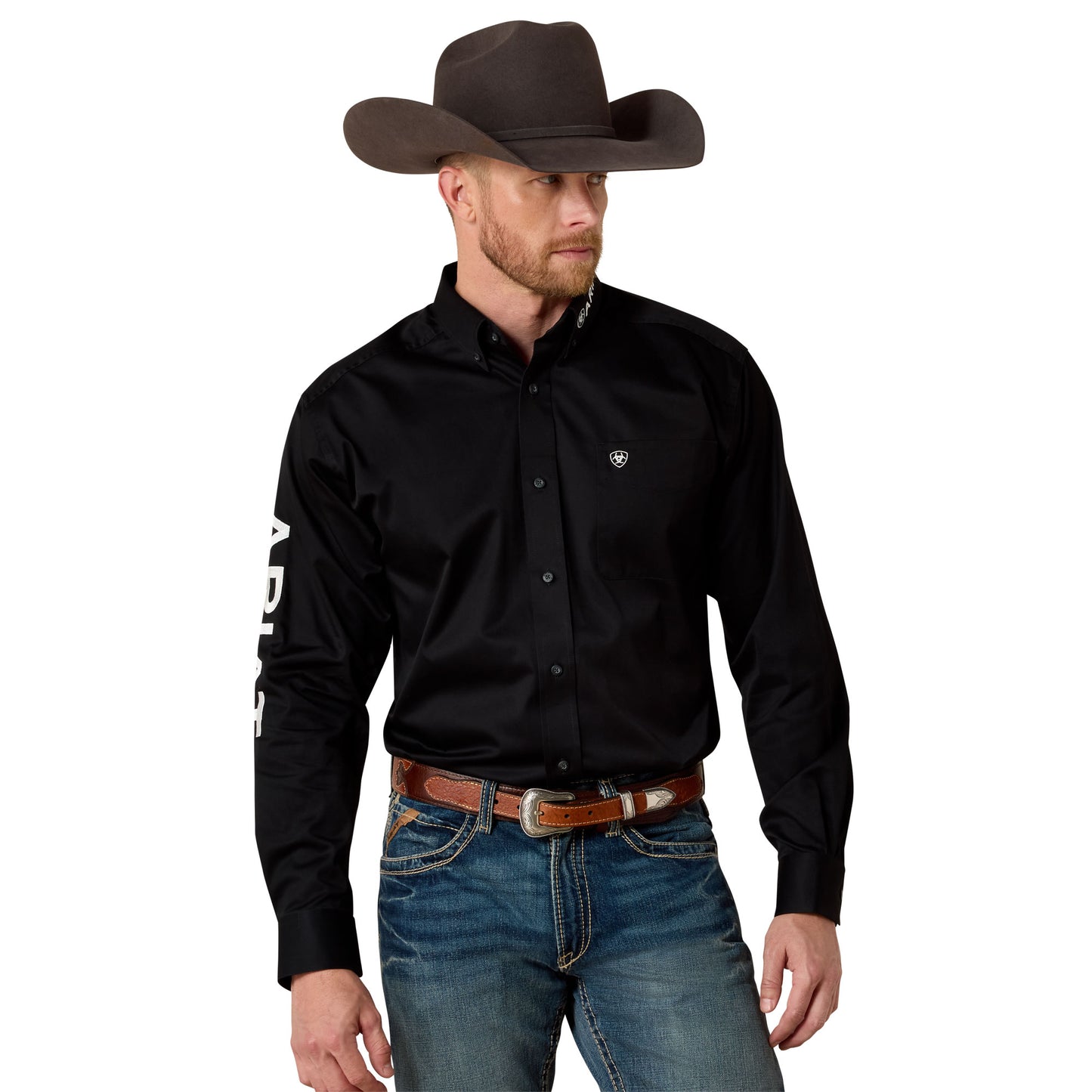 10017497 Men's Black with White Logo Classic Fit Shirt by Ariat