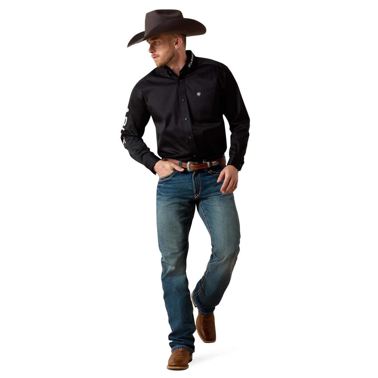10017497 Men's Black with White Logo Classic Fit Shirt by Ariat