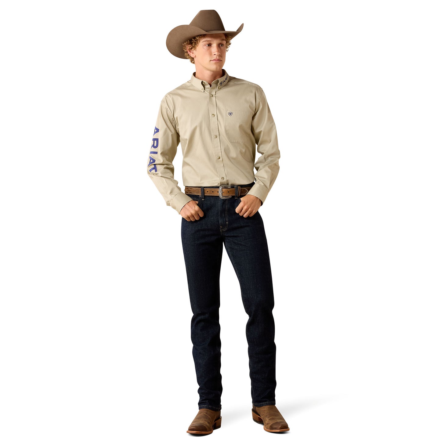 10071688 Men's Team Logo Lightweight Twill Classic Fit Shirt by Ariat