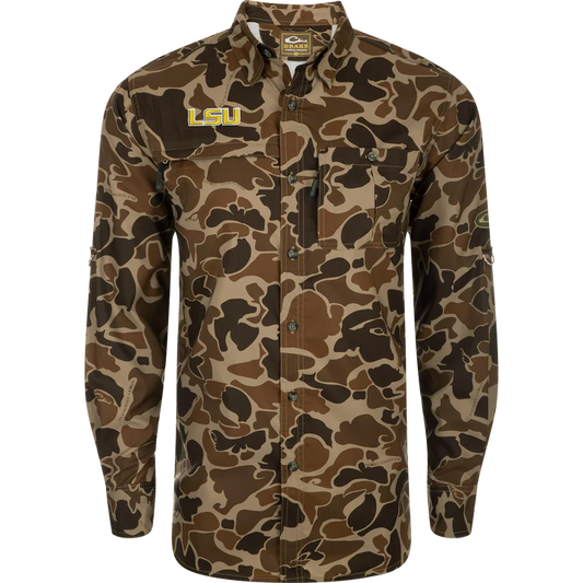 SD-LSU-9501 LSU 8-Shot Long Sleeve Shirt by Drake