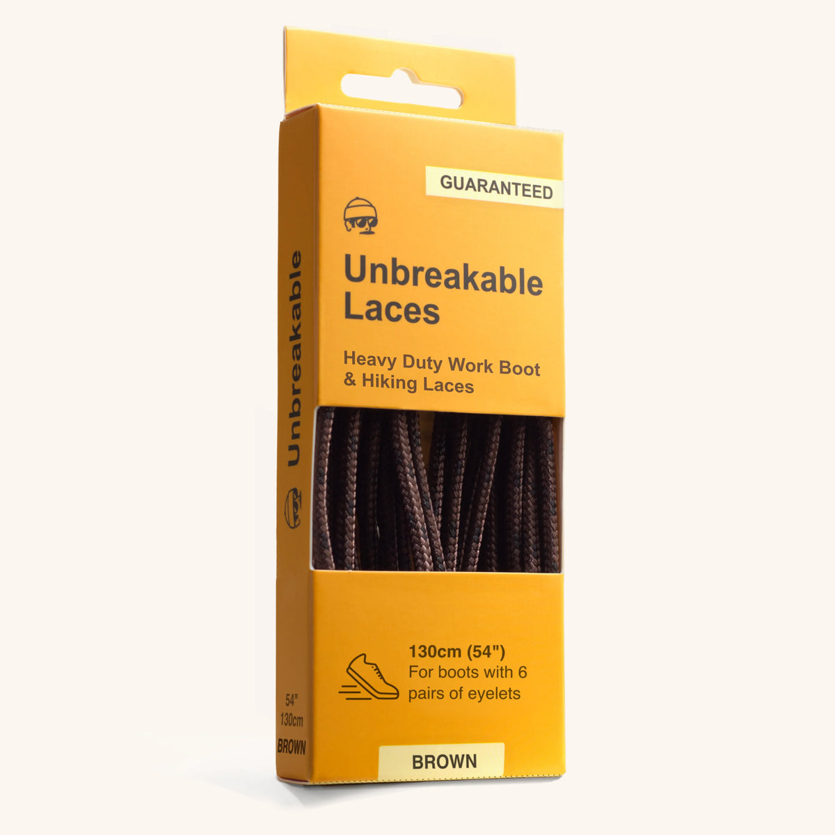 Unbreakable Boot Laces in Brown, 137 cm (54 in), by Adventure Andy