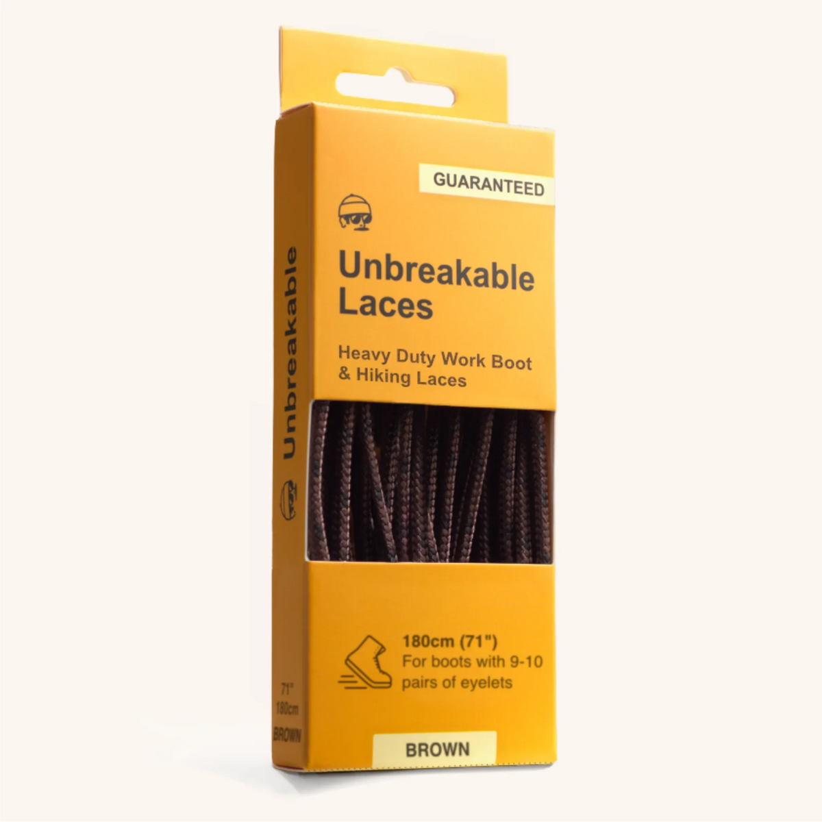 Unbreakable Boot Laces in Brown, 180 cm (72 in), by Adventure Andy