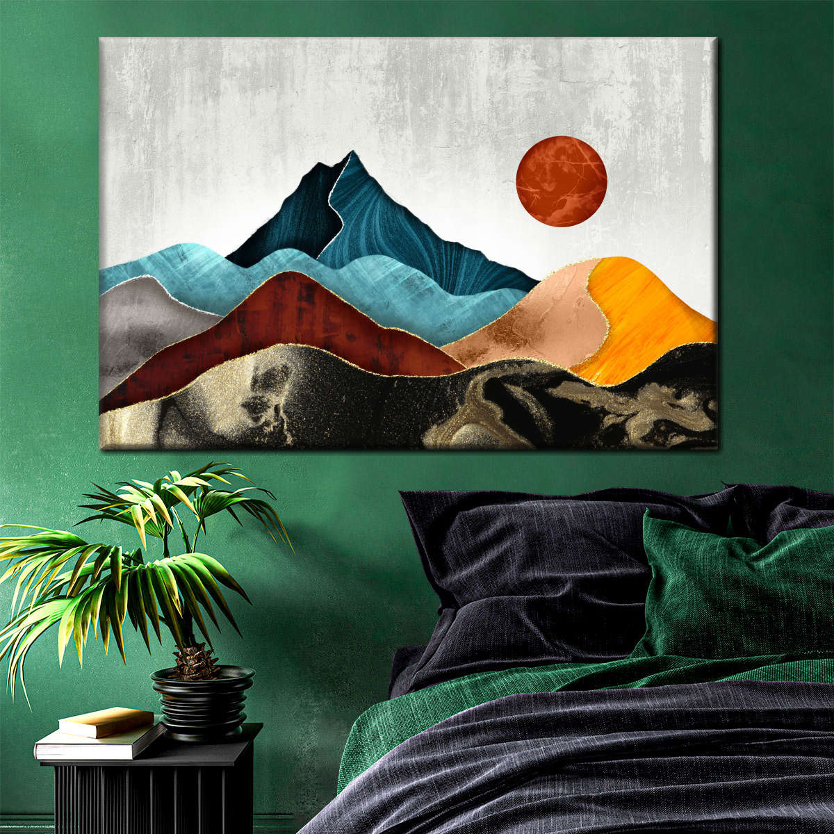 Sunset Over Mountains Wall Art