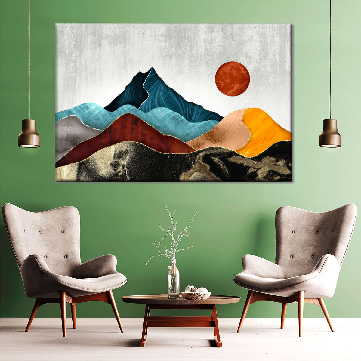 Sunset Over Mountains Wall Art