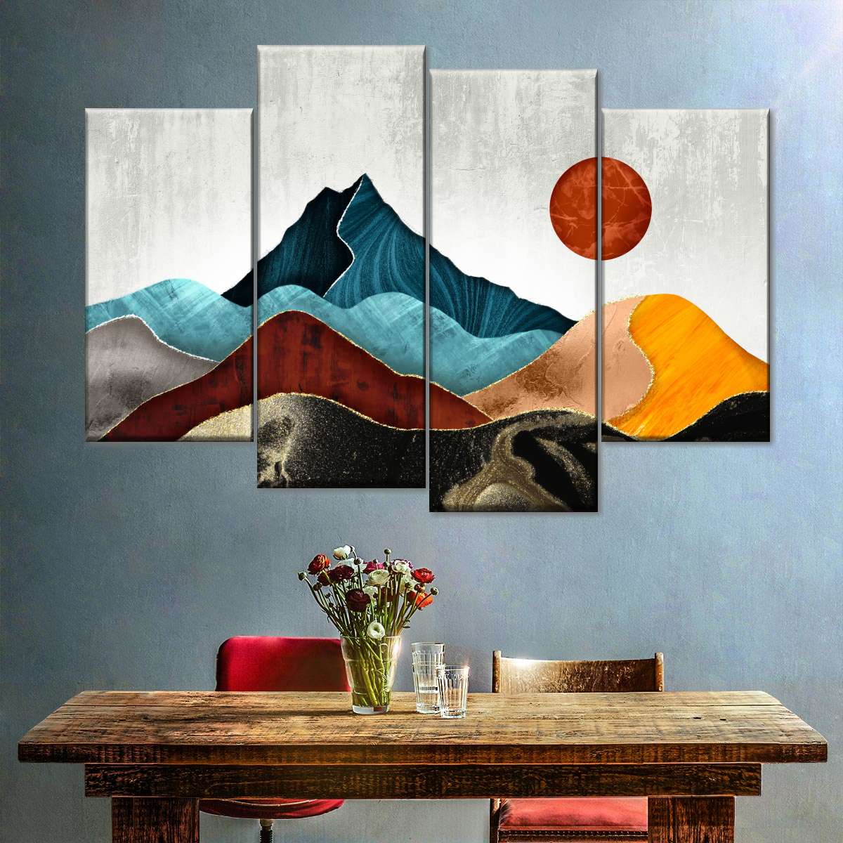 Sunset Over Mountains Wall Art