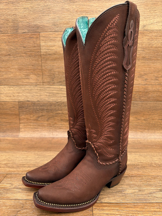 Women's Brown Embroidered Tall Top Western Boot by Corral