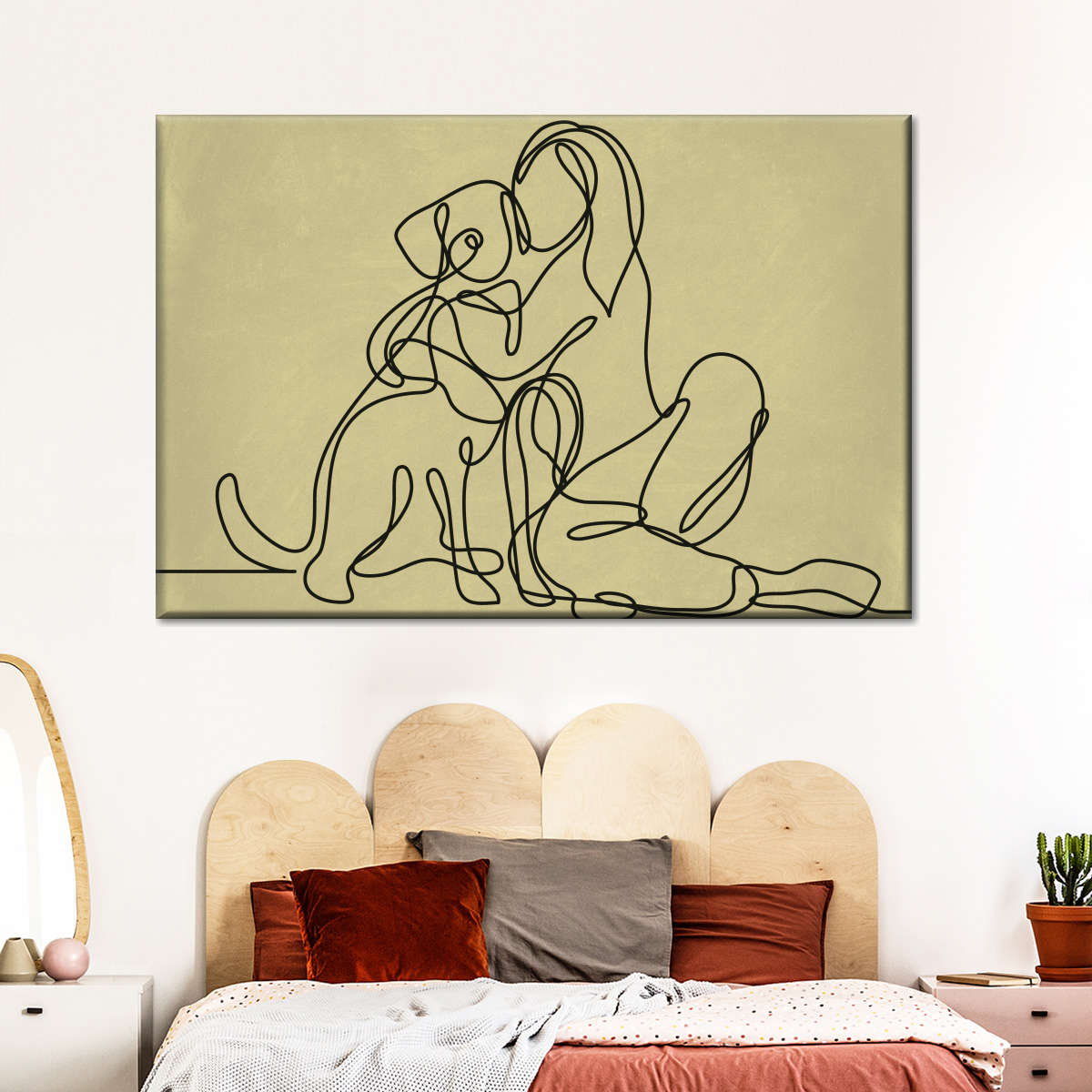 Woman Loving Dog Wall Art