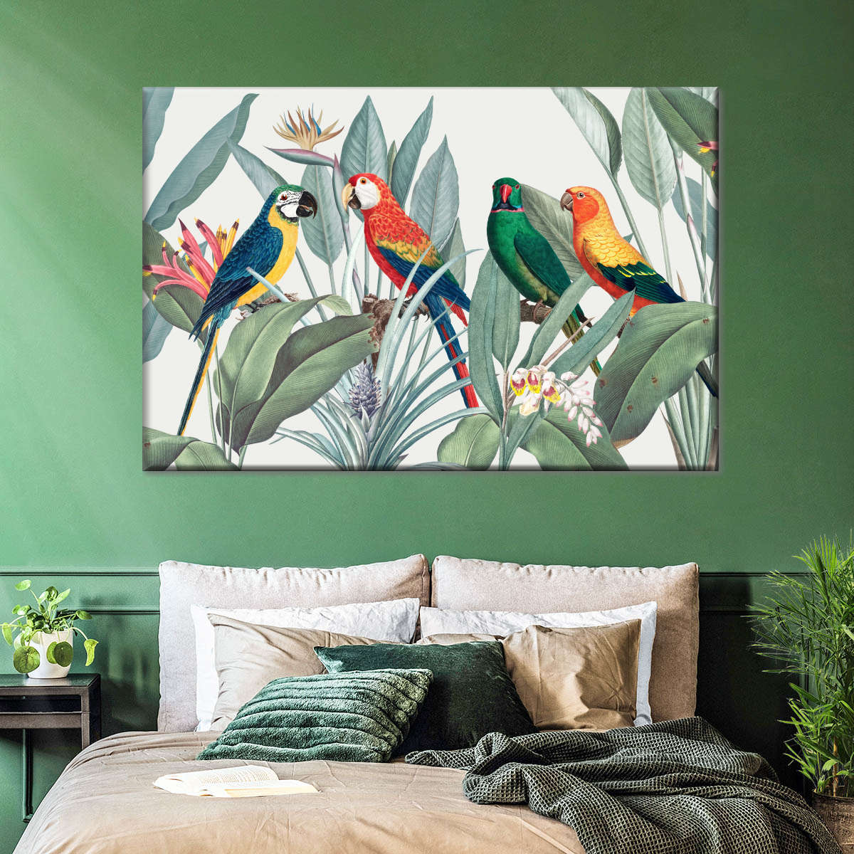 Tropical Safari Parrots Wall Art