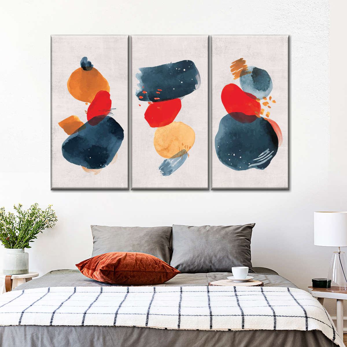 Watercolor Blotches Canvas Set Wall Art