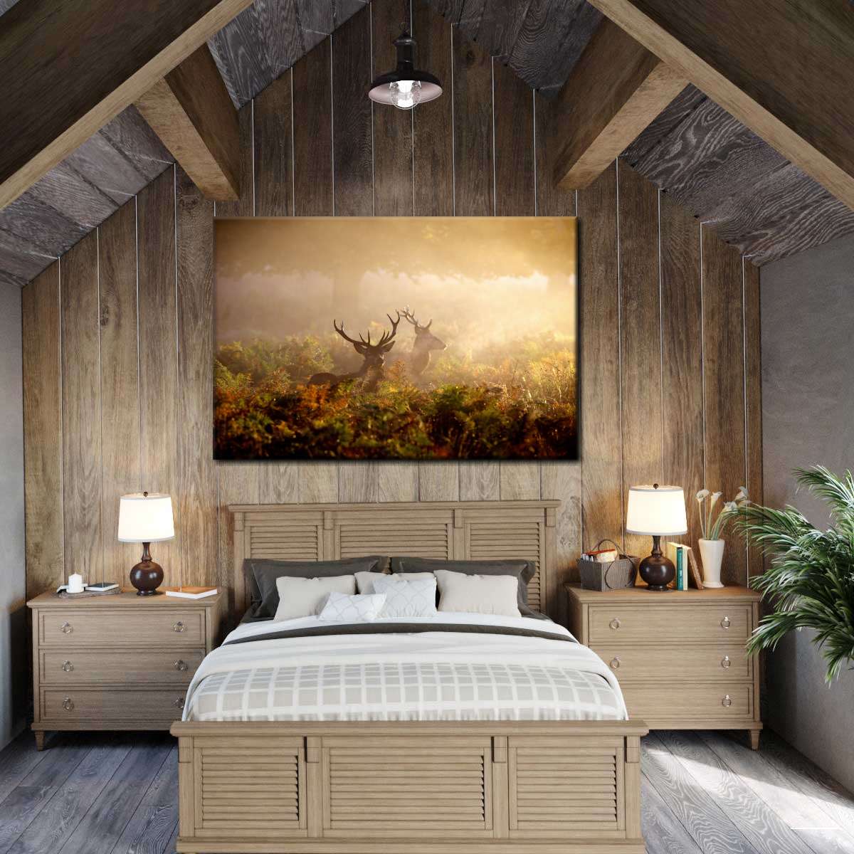 Misty Morning Deer Wall Art