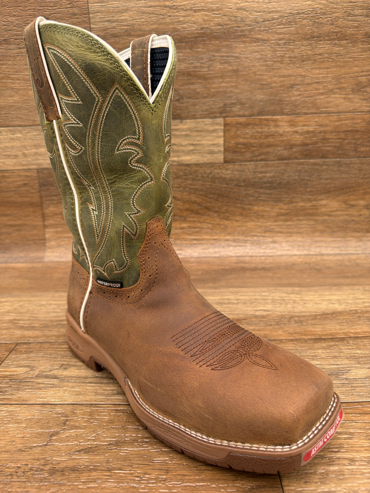 Men's Nitread 11 Inch Waterproof Composite Toe Work Boot by Justin - angle view