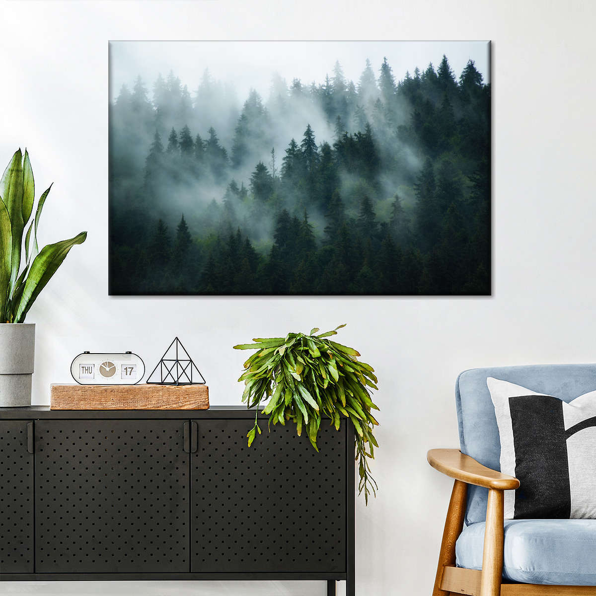 Misty Fir Forest Wall Art