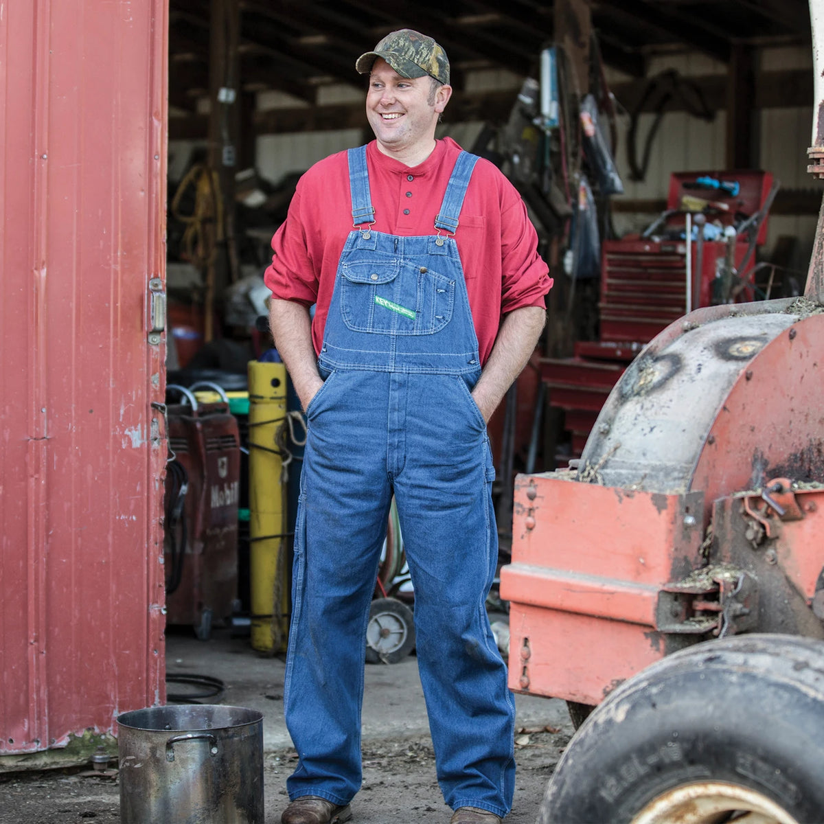 Enzyme Washed Denim Bib Overall by Key Industries - lifestyle