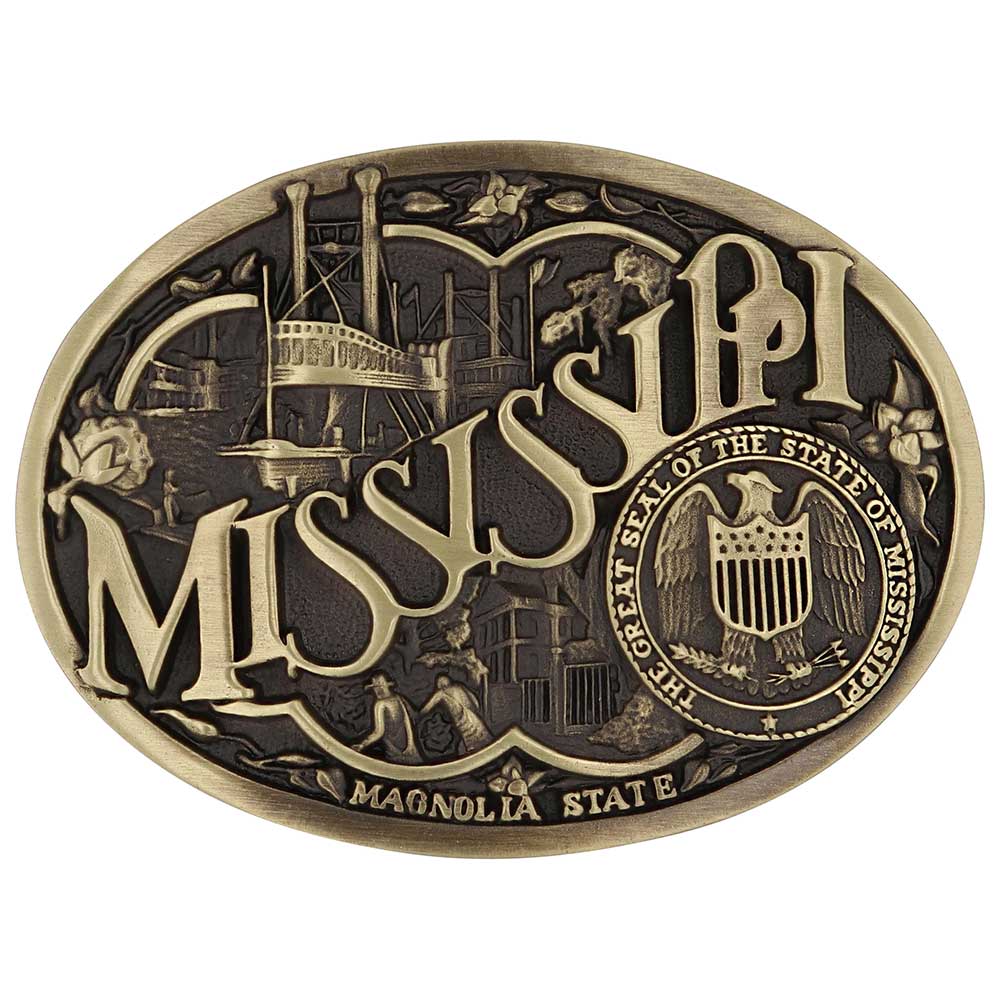 60811MSC Mississippi State Heritage Attitude Buckle by Montana Silversmiths