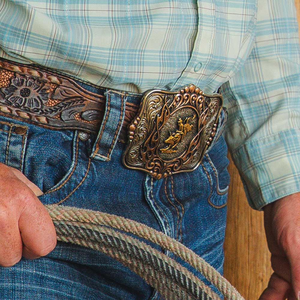 A1038P Code of the West Attitude Buckle by Montana Silversmiths