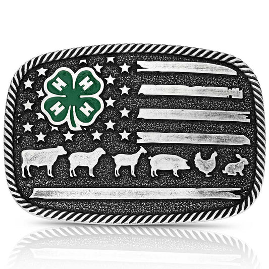 A1049S 4-H Livestock Attitude Buckle by Montana Silversmiths