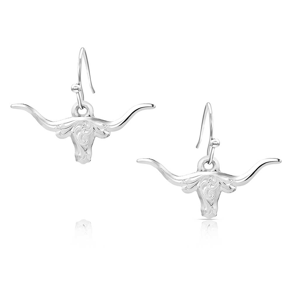 ER6139 Out West Longhorn Earrings by Montana Silversmiths