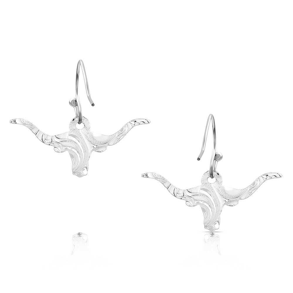 ER6139 Out West Longhorn Earrings by Montana Silversmiths