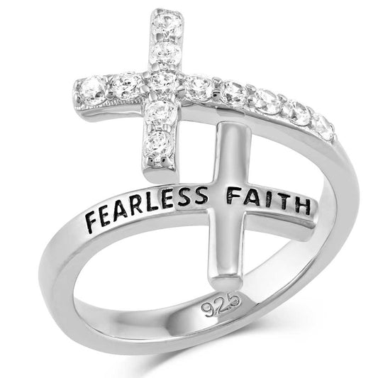 FFRG5538 Fearless Faith Crystal Cross by Montana Silversmiths