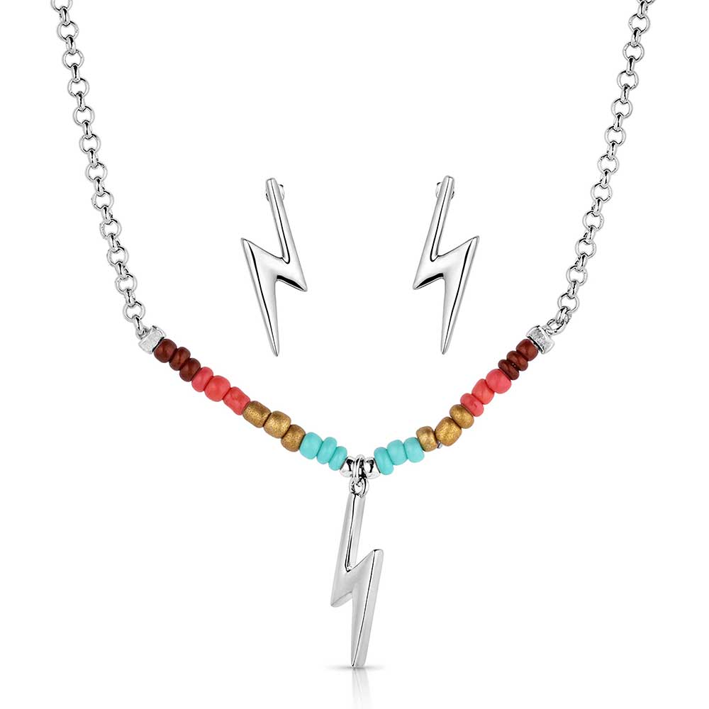 JS5884 Colorstruck Lightning Bolt Beaded Jewelry Set by Montana Silversmiths