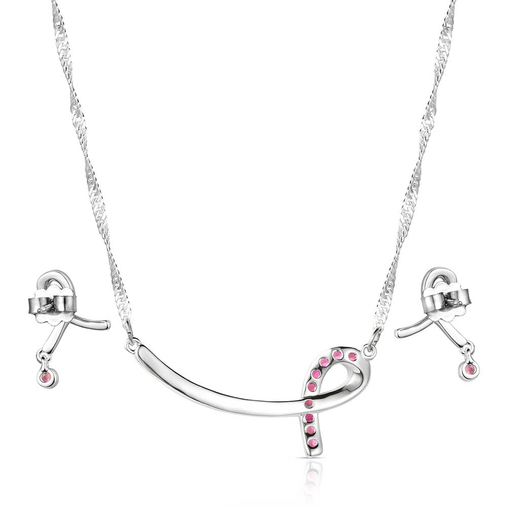 JS6339TWP Tough Enough to Wear Pink Hope Rope Jewelry Set Montana Silversmiths