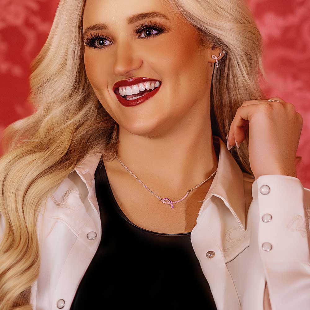 JS6339TWP Tough Enough to Wear Pink Hope Rope Jewelry Set Montana Silversmiths