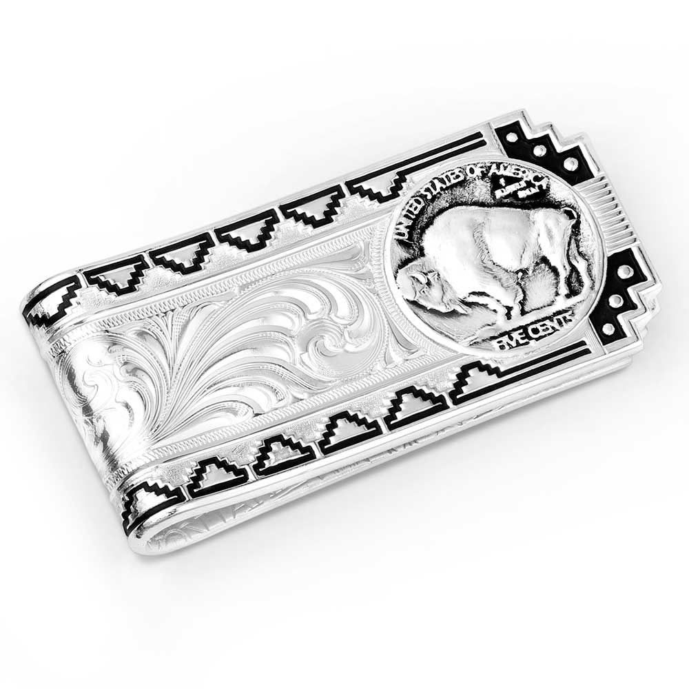 MCL5766 Buffalo Nickel Southwestern Money Clip by Montana Silversmiths