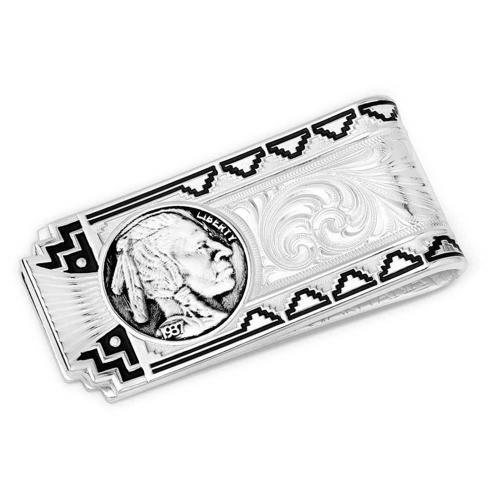 MCL5766 Buffalo Nickel Southwestern Money Clip by Montana Silversmiths